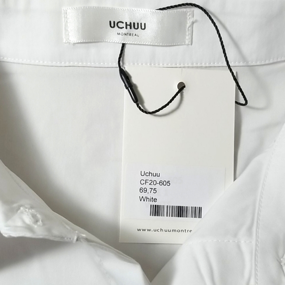 UCHUU Montréal Women's Blouse Hidden Button-Up Long Sleeve Milk Colored - Picture 7 of 7